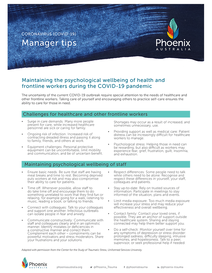 Self care resources Australian College of Nursing