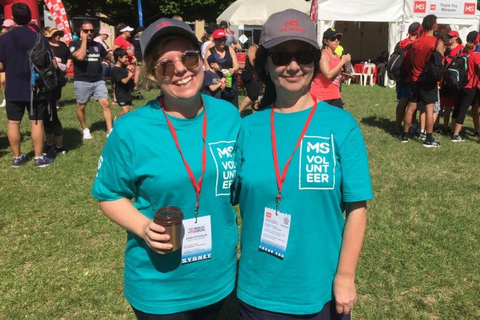 : Sharron Smyth-Demmon MACN volunteering at an MS fundraiser with Sara Peterson MACN